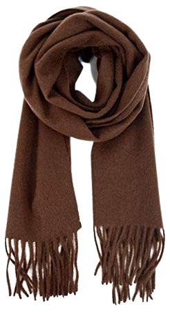100% Cashmere Soft Unisex Solid Color Scarf with Tassels Winter Luxury, CHOCOLATE BROWN at Amazon Women’s Clothing store: Cold Weather Scarves