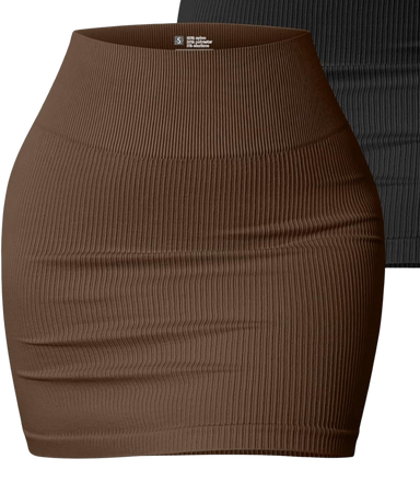 brown ribbed skirt