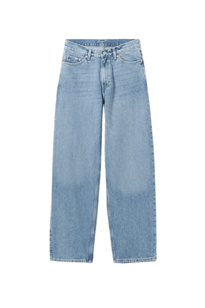 Rail Mid Loose Straight Jeans - Blue Medium Dusty - Jeans - Weekday WW