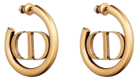 30 Montaigne Hoop Earrings Antique Gold-Finish Metal - products | DIOR