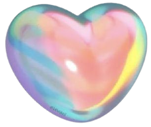 3d holographic heart png aesthetic