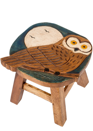Acacia Wood Owl Stool