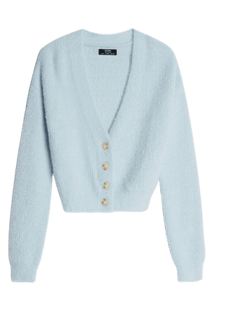 Fuzzy buttoned cardigan - Sweaters and cardigans - Woman | Bershka