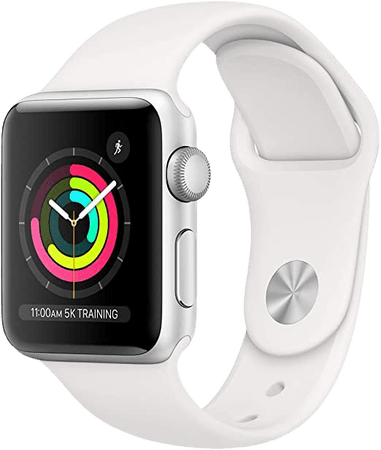 Amazon.com: Apple Watch Series 3 (GPS, 38mm) - Silver Aluminum Case with White Sport Band : Electronics