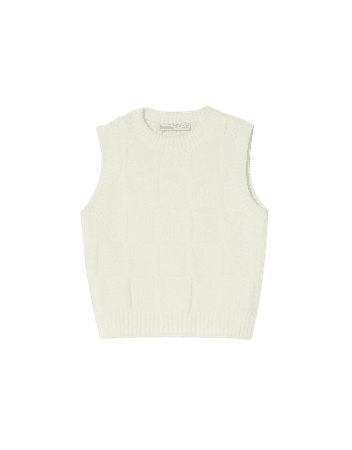 Plaid knit vest - Sweaters and cardigans - Woman | Bershka