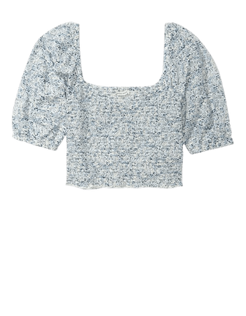 AE Smocked Sweetheart Neck Top