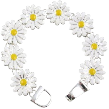 Buy Silver Tone Magnetic Clasp White and Yellow Enamel Daisy Flower Floral Charm Bracelet Women and Teens in Cheap Price on Alibaba.com
