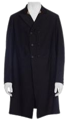 Victorian Black Wool Men's 1890s Double Breasted Frock Coat Large