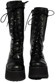 black leather boots