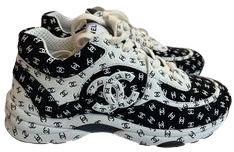 Chanel sneakers in black and white printed calfskin