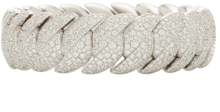 18K White Gold Diamond Wave Bracelet by Sidney Garber | Moda Operandi