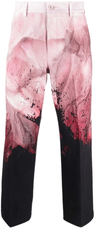 Alexander McQueen dyed-effect straight-leg trousers