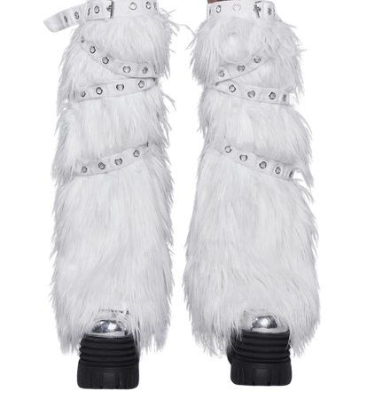 Furry shoes/boots white cr.pint