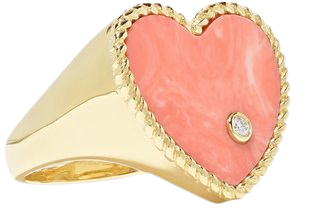 Yvonne Léon | 9-karat gold, coral and diamond ring | NET-A-PORTER.COM