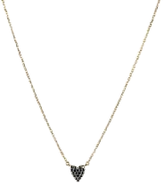 Mini Heart Pave Diamond Necklace Black Diamond | Mejuri