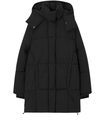 Puffer jacket with a hood - pull&bear