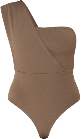 Khaki One Shoulder Bodysuit | PrettyLittleThing USA