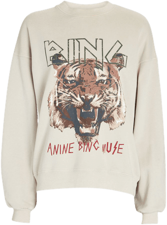 Anine Bing Tiger Cotton Terry Sweatshirt | INTERMIX®