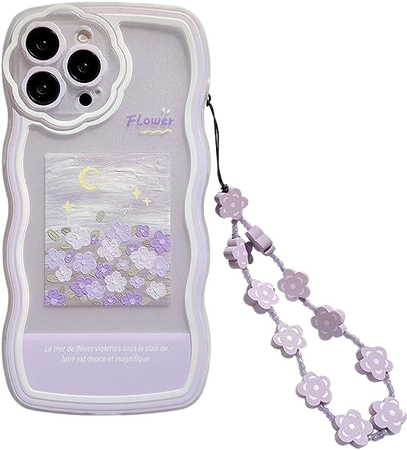 Amazon.com: Aesthetic Phone Case Y2k Cute Phone Case with Strap for Women Compatible with iPhone 14 Pro Max Case (Purple,iPhone 14 pro) : Cell Phones & Accessories