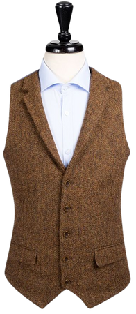 Brown Tailored Tweed Waistcoat