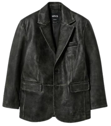 Worn-effect leather jacket - Women | Mango USA