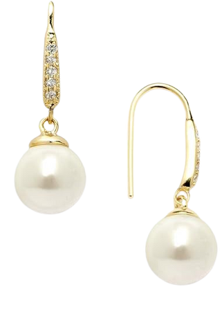 Amazon.com: Mariell Pearl Drop Bridal Earring, Gold Wedding Earring for Brides, Bridesmaid, Mother's Day Jewelry Gift: Clothing, Shoes & Jewelry