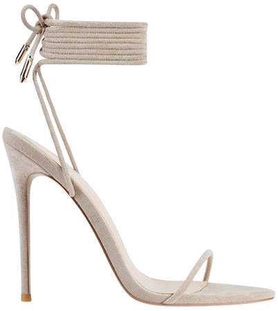 Barely There Lace Up Heel - Nude | Femme LA