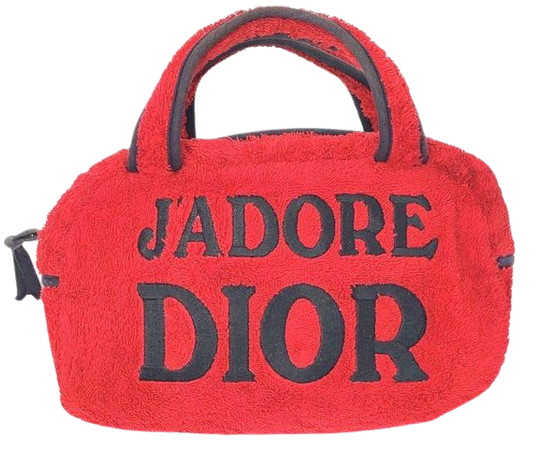 Dior Red And Black Logo Terry Boston Bag – Treasures of NYC