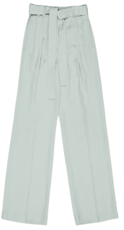 Reiss Mint Praire Linen Blend Wide Leg Trousers | REISS USA