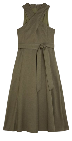 Relax Tailored Halter Belted Midi Dress | Karen Millen