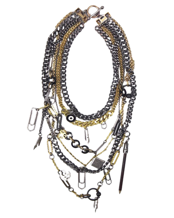 Middleman Store sur Instagram : Releasing April 2nd: Jean Paul Gaultier Multi-Chain Charm Necklace. This necklace repurposes household items like paper clips and pens into…