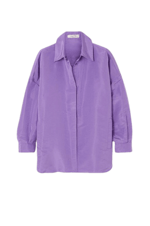 Oversized Silk-faille Shirt - Purple