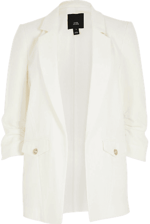 White pocket detail blazer | River Island