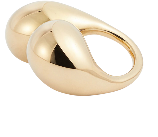 Drop 18 Kt Gold Plated Sterling Silver Ring in Gold - Bottega Veneta | Mytheresa