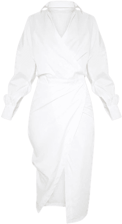White Midi Shirt Dress | Dresses | PrettyLittleThing USA