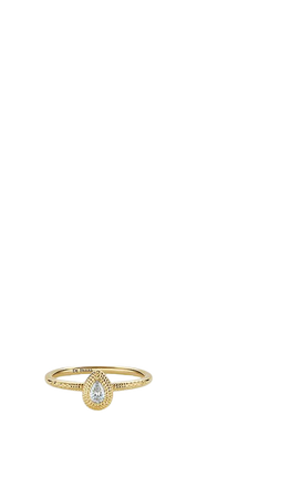 DE BEERS - Talisman 18ct yellow-gold and 0.12ct rough and pear-cut diamond ring | Selfridges.com
