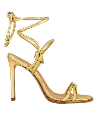 Revolve- Schutz Binky Sandal in Ouro Claro Orch