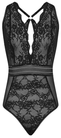 Cadence Black Lace Bodysuit – REISS