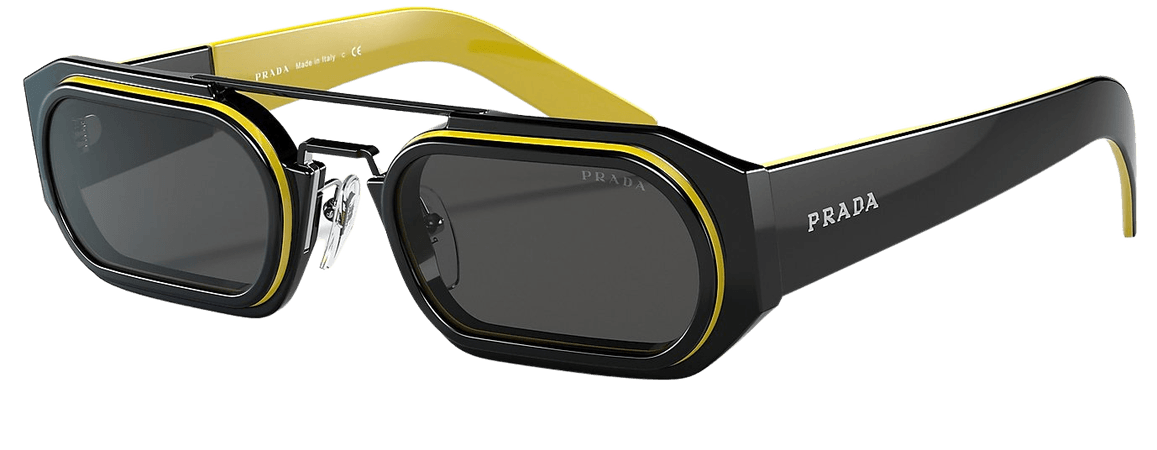 Prada PR 01WS 53 Grey-Black & Black Sunglasses | Sunglass Hut USA