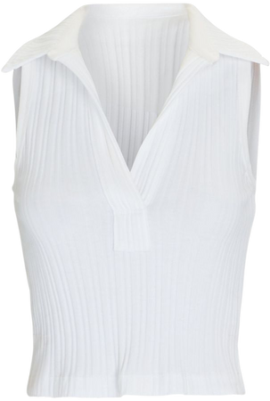 Helmut Lang Cropped Sleeveless Polo Top | INTERMIX®