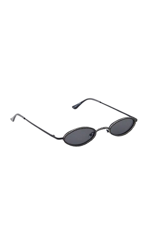Rhinestone Slim Oval Sunglasses | Urban Outfitters