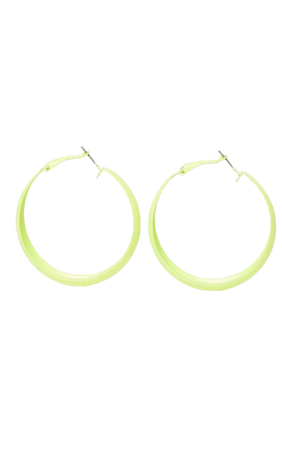 Neon Yellow Chunky Hoop Earrings | PrettyLittleThing USA
