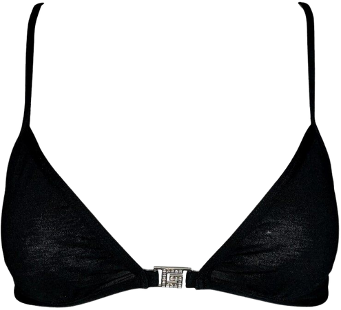 2000's Gucci by Tom Ford Sheer Black Crystal G Logo Bra For Sale at 1stdibs