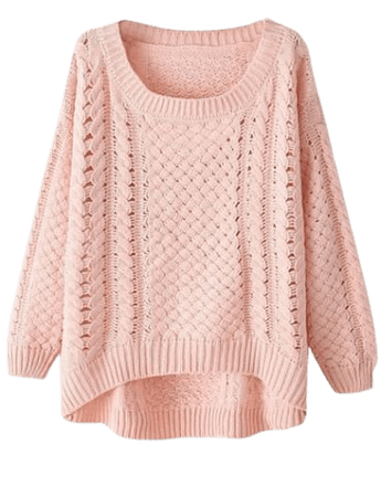 pale pink sweater cable knit