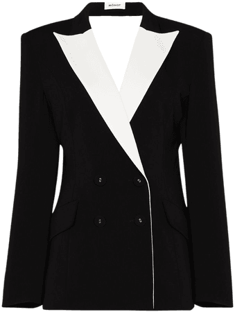 Shop Mônot open-back double-breasted blazer with Express Delivery - FARFETCH