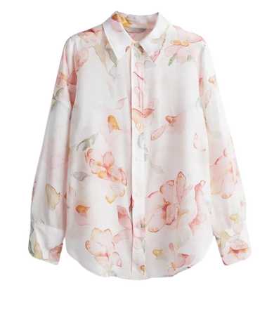 Shirt - White/floral - Ladies | H&M US