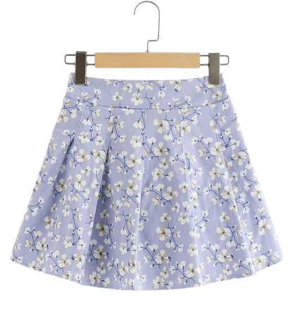 Elastic Waist Floral Print Skirt