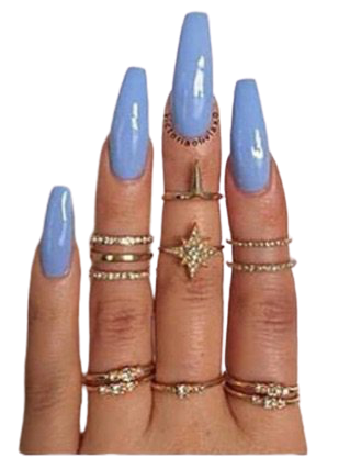 light blue coffin nails