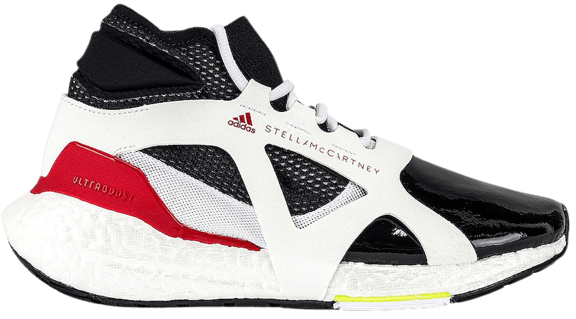 adidas by Stella McCartney ASMC Ultraboost 21 Sneaker in White, Black, & Vivid Red | REVOLVE