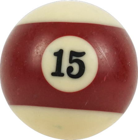 Vintage Pool Ball No. 15 Burgundy Maroon Stripe billiard